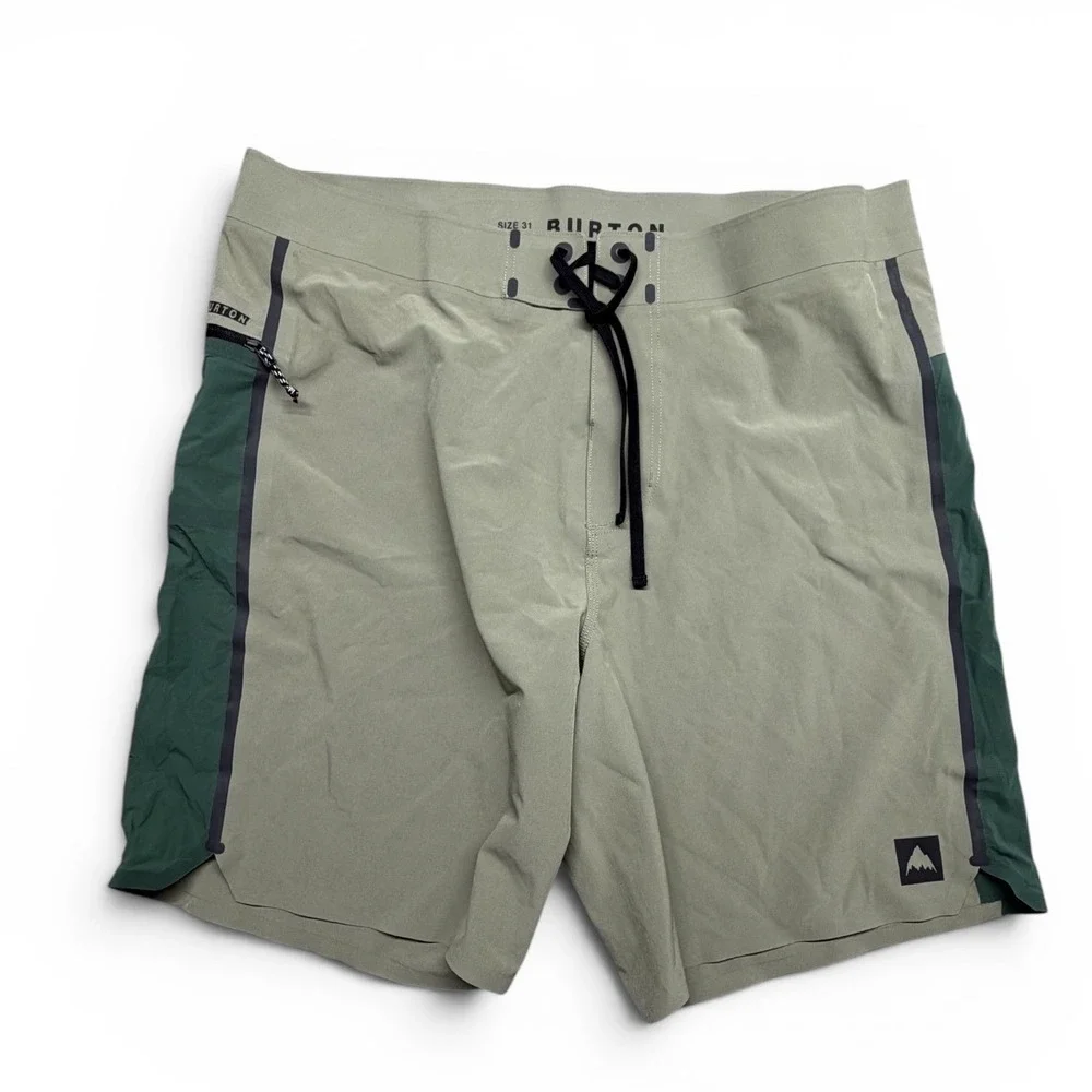 Burton JL Board Short V3 Mens 31 Sage Green Colorblock Technical Swim Trunks